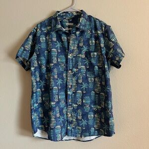 ❌LAST CHANCE❌ RS Island Inspired Resortwear Mens Pineapple Button Up Shirt large